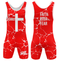 Red FAITH OVER FEAR SINGLET