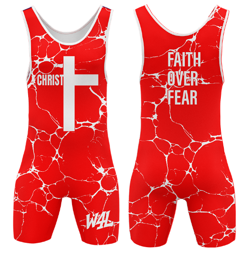 Red FAITH OVER FEAR SINGLET