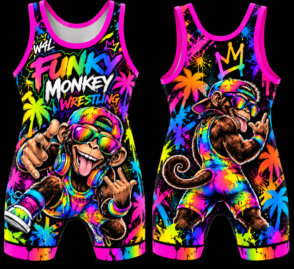 Funky monkey rainbow colors